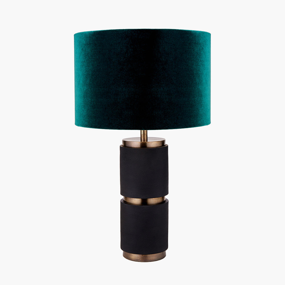 Alnico Black & Brass Metal Textured Table Lamp - Base Only